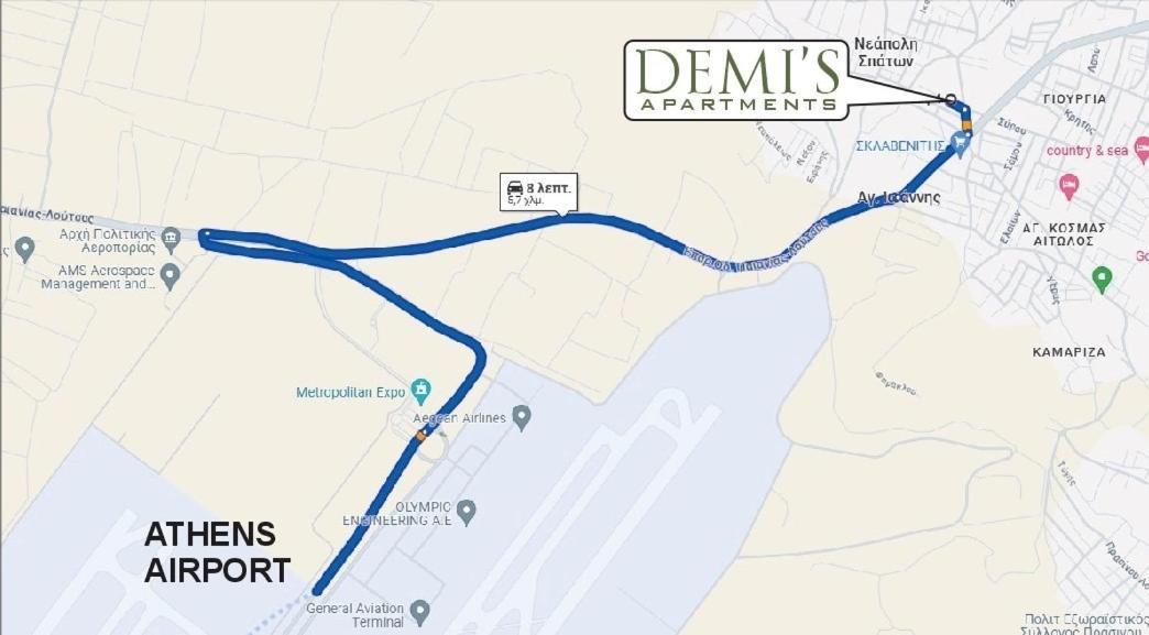 Demi'S Apartments Near Athen'S Airport アルテミダ エクステリア 写真